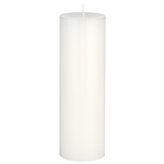 3" x 9" Unscented Round Pillar Candle - White