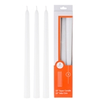 3 pcs 10" Unscented Taper Candle - White
