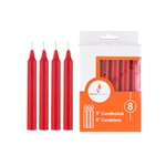 8 pcs 5" Unscented Household Candle - Red