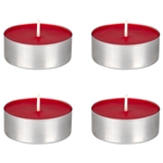 4 pcs Unscented Mega Tea Light Candle in Brown Box - Red