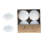 4 pcs 2" Unscented Floating Disc Candle - White