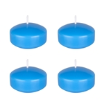 4 pcs 2" Unscented Floating Disc Candle - Light Blue