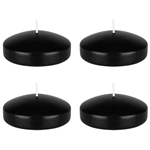 4 pcs 3" Unscented Floating Disc Candle - Black