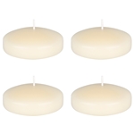 4 pcs 3" Unscented Floating Disc Candle - Ivory