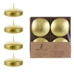 4 pcs 3" Unscented Floating Disc Candle - Gold
