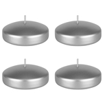 Mega Candles - 4 pcs 3" Unscented Floating Candles - Silver