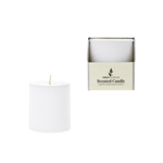 3" x 3" Scented Ribbed Pillar Candle in Box - White