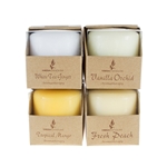 4 pcs 2.5" x 3" Scented Pillar Candle in Brown Box - Asst