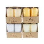 8 pcs 2" x 3" Scented Pillar Candle in Brown Box - Asst