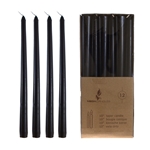 12 pcs 10" Unscented Taper Candle in Brown Box - Black