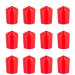 12 pcs 15 Hours Unscented Votive Candle in White Box - Red