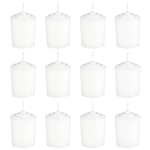 12 pcs 15 Hours Unscented Votive Candle in White Box - White