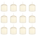 12 pcs 8 Hours Unscented Votive Candle in White Box - Ivory