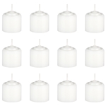 12 pcs 8 Hours Unscented Votive Candle in White Box - White