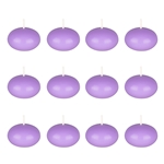 12 pcs 1.5" Unscented Floating Disc Candle in White Box - Lavender