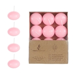 12 pcs 1.5" Unscented Floating Disc Candle in Brown Box - Pink