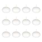 12 pcs 1.5" Unscented Floating Disc Candle in White Box - White