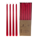 Mega Candles - 12 pcs 12" Unscented Taper Candle in Brown Box - Red