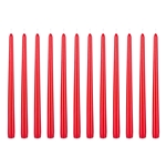 Mega Candles - 12 pcs 12" Unscented Taper Candle in Brown Box - Red