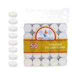 50 pcs Unscented Tea Light Candle in Bag - White