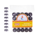 100 pcs Unscented Tea Light Candle in Bag - Black