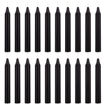 20 pcs 4 Inch Unscented Exquisite Mini Taper Chime Spell Candles - Black