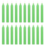 20 pcs 4 Inch Unscented Exquisite Mini Taper Chime Spell Candles - Light Green