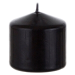 3" x 3" Unscented Domed Top Press Pillar Candle in Shrink Wrap - Black