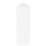 3" x 9" Unscented Domed Top Press Pillar Candle in Shrink Wrap - White