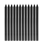 Mega Candles - 12 pcs 12" Unscented Straight Taper Candle in Brown Box - Black