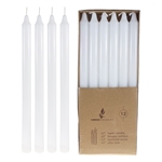 12 pcs 12" Unscented Straight Taper Candle in Brown Box - White