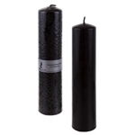 2" x 9" Unscented Dome Top Press Pillar Candle - Black