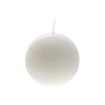 3" Unscented Round Ball Candle - White