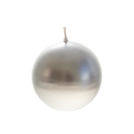 3" Unscented Round Ball Candle - Silver