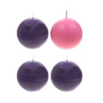 3" Unscented Advent Round Ball Candle - Set of 4