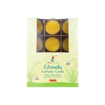 12 pcs Citronella Poured Votive Glass Container Candle in Designer Box - Yellow