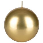 4" Unscented Round Ball Candle - Gold