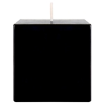 3" x 3" Unscented Square Pillar Candle - Black