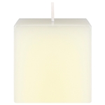 3" x 3" Unscented Square Pillar Candle - Ivory