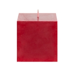 3" x 3" Unscented Square Pillar Candle - Red