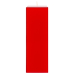 3" x 9" Unscented Square Pillar Candle - Red
