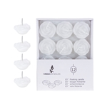 Mega Candles - 12 pcs 1.5" Unscented Floating Flower Candle in White Box - White