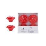 4 pcs 2" Unscented Floating Flower Candle in White Box - Red