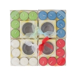 20 pcs Tea Light Candle with Glass Holder in Clear Box - Asst