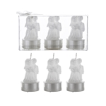 3 pcs Wedding Couple Tealight in Clear Box - White