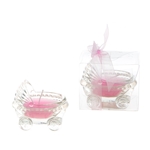 Glass Baby Carriage Scented Candle in Gift Box - Pink
