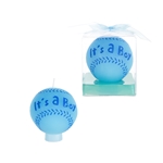Baby Baseball Candle in Gift Box - Blue