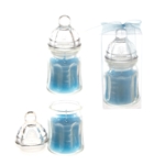 Glass Baby Bottle Scented Candle - Blue