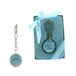 Mega Favors - Baby Baseball Poly Resin Key Chain in Gift Box - Blue