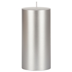 3" x 6" Unscented Round Pillar Candle - Silver